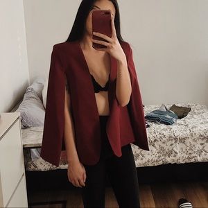Sleeveless Maroon Blazer